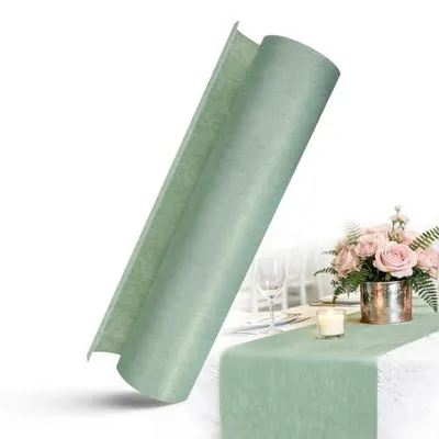 Zdjęcie produktu dla Bieżnik na stół zielony 30 cm x 25 m do wesel dekoracja