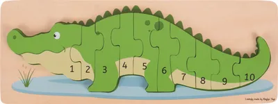 Produktbild von Bigjigs Toys Einlegepuzzle Krokodil mit Zahlen