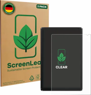 Produktbild von 2x ScreenLeaf Schutzfolie für Whitedeer WHEC107BK 10.1" nachhaltiger Displayschutz Display Schutz Folie Klar Transparent