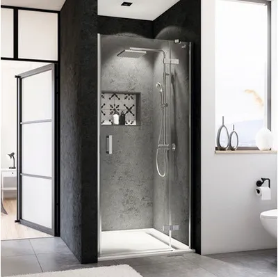 Produktbild von Drehtür für Nische Breuer Panorama 80 cm Anschlag rechts Nachbildung Intima Profilfarbe chrom