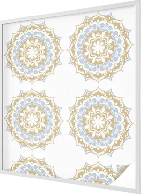 Obrázok produktu pre Vitrážová fólia na okno - 116x100 cm - vitrážový vzor - nepriehľadná dekoratívna fólia na ochranu súkromia - samolepiaca, UV ochrana - boho mandaly