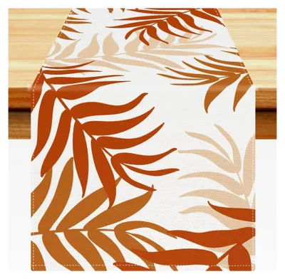 Produktbild von Tischläufer Modern Abwaschbar Polyester Herbst Orange Blätter Tischdeko für Esstisch 40x140 cm