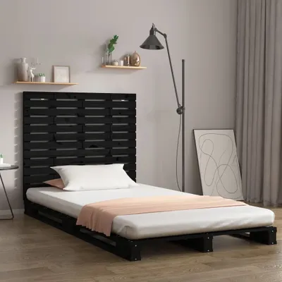 Produktbild von vidaXL Wand Kopfteil Schwarz 106x3x91,5 cm Massivholz Kiefer - Wand-Kopfteil - Wand-Kopfteile - Kopfteil - Bett-Kopfteil
