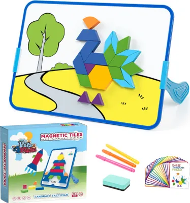 Obrázok produktu pre Magnetická skladačka Tangram pre deti – 252 dielikov, Montessori
