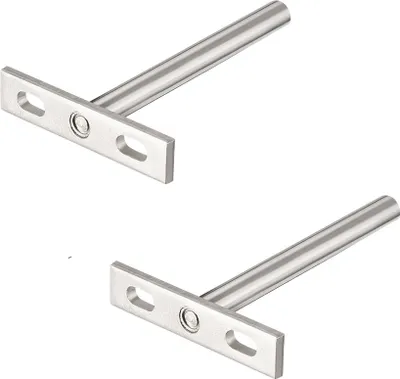 Produktbild von 1 Paar Regalhalterungen unsichtbar für Wand-Montage | 96mm Tablarträger [verdeckt] - Fachboden-Träger für Wandregale | Holzregalhalter [4-Zoll] |  unsichtbare - schwebende Regalhalterung [silber]