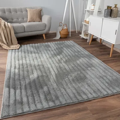 Produktbild von Teppich Bubble Wohnzimmer Schlafzimmer Hochflor Fell Geometrisches Design 3D Grösse 120x160 cm