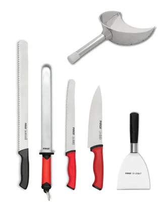 Produktbild von Pirge Kebab Messer Set für Gyros Shop - Dönermesser Set 6 TLG