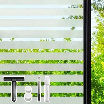 Produktbild von Famanu Fensterfolie Selbstklebend mit Streifen - 44,3 x 200 cm