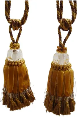Produktbild von Raffhalter Vorhanghalter Gardinenhalter Kordel Troddel Quaste L 17 cm 2er Set
