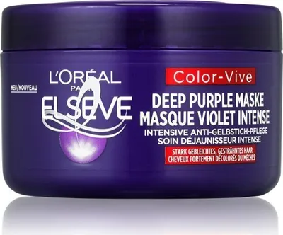 Obrázek produktu pro Hloubková maska neutralizující žluté tóny ve vlasech Elseve Color-Vive (Deep Purple Mask) 250 ml