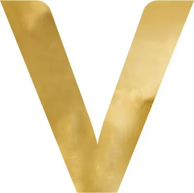Produktbild von Spiegelbuchstabe „V“, gold, 61x60 cm
