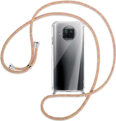 Produktbild von Handykette Backcover-Schutzhülle mit Band (Metall silberfarben) für Xiaomi Mi 10T Lite 5G - Rainbow