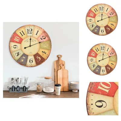 Obrázek produktu pro vidaXL Vintage nástěnné hodiny barevné 60 cm - Nástěnné hodiny