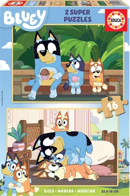 Produktbild von Educa Holzpuzzle Bluey 2x16 Teile pdagogisches Spielzeug
