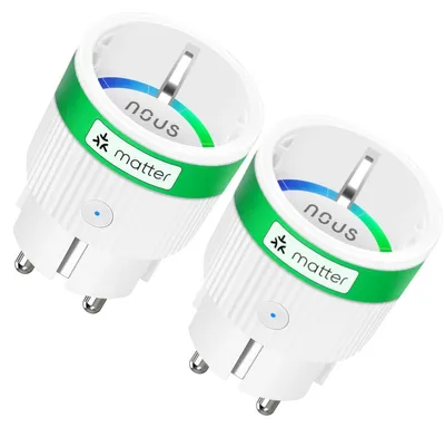 Imagen del producto de Enchufes inteligentes A8M, conexión Wi-Fi, monitorización de energía, control por voz, 16A, 220-240V - Juego: pack de 2 unidades
