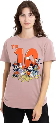 Obrázek produktu pro Mickey Mouse & Friends - dámské tričko, 10. narozeniny TV25363 (S) (růžová)