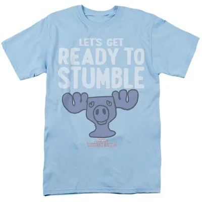 Imagen del producto de Camiseta uni para hombre/mujer, diseño "Merry Christmoose" de National Lampoon's Christmas Vacation, modelo TV38440 (talla S), color azul claro, Imagen generada por IA