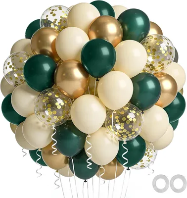 Produktbild von Luftballons Geburtstags Grün Gold 60 Stück Helium Ballons für Geburtstagsdeko Hochzeit Taufe Abschluss Party Deko Babyparty Jugendweihe Verlobung,12Z