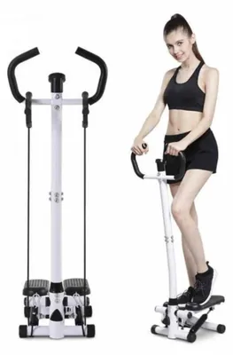 Produktbild von Twist Stepper - Mini Stepper - Hydraulischer Widerstand - Mit Widerstandsbändern - Cardio- und Beintraining - Hüfte und Oberschenkel - Schwarz