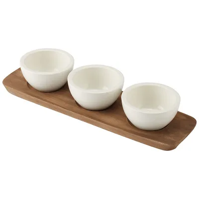 Obrázok produktu pre Villeroy & Boch 1041309023, Servírovacia miska, Porcelán, Biela, Drevo, Kolo, 703 g, 3 kusov
