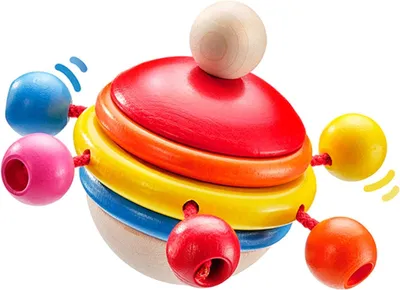 Productafbeelding van Selecta 61068 Rotondo Houten Spinning Grijpen Speelgoed 7,5 cm