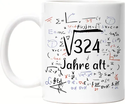Produktbild von Wurzel von 324 Jahre Alt Tasse Weiß 18. Geburtstag Humorvolles Motiv als Geburtstagsgeschenk Geschenkidee