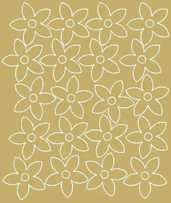 Image de Autocollants muraux fleurs, 20 pièces, dorés brillants