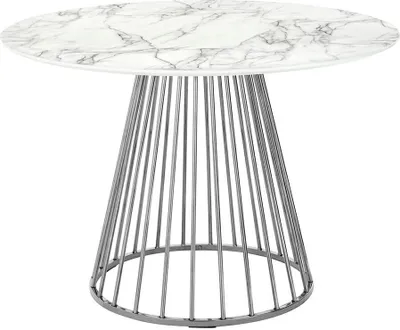 Produktbild von Tisch GLAM MARBLE 110 – MDF, verchromtes Gestell