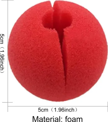 Produktbild von 30 Stück rote Clown-Nasen aus Schaumstoff, Cosplay-Nase für Halloween, Weihnachten, Kostümparty