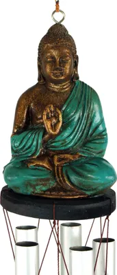 Produktbild von Klangspiel mit Buddha - Türkis, 94*8*8 cm, Windspiele & Klangspiele