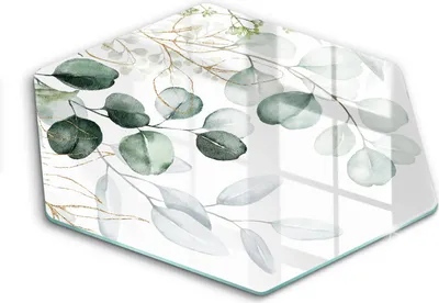 Produktbild von Glasschneideplatte - Herdabdeckplatte - Hexagon 40 cm -Schneidebrett - Spritzschutz - Gestrichene Pflanzen