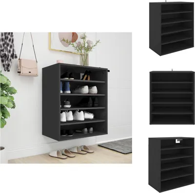 Zdjęcie produktu dla vidaXL Szafka na buty czarna 60x35x70 cm materiał drewnopochodny - Stojaki i szafki na buty