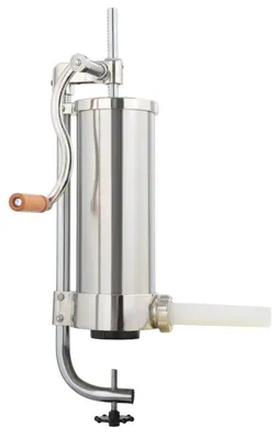 Obrázek produktu pro KRAFT&DELE | Ruční plnička klobás, stroj na plnění klobás z nerezové oceli, plnička klobás, stříbrná, lis na klobásy se stolní svorkou, stříkačka na klobásy včetně plnicích trubek, 4KG