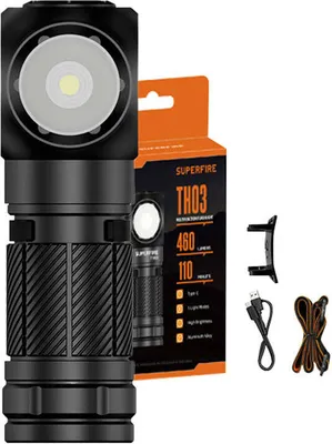Obrázok produktu pre Superfire TH03 multi-function flashlight, 460 lm, USB-C, 5 modes