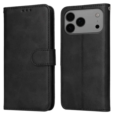 Produktbild von Mobigear Wallet Schutzhülle für iPhone 17 Pro Max – Klapphülle mit Geldbörsenfunktion – Schwarz