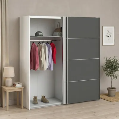 Produktbild von 2-türiger Kleiderschrank - Weiß, Schlafzimmer 64x201,5 cm