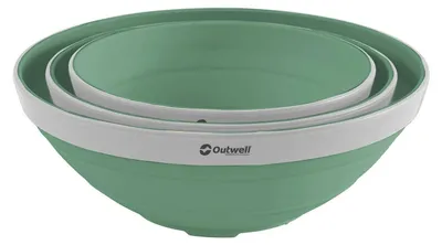 Productafbeelding van Outwell Collaps Bowl Set - schaduwgroen (campingbestekset)