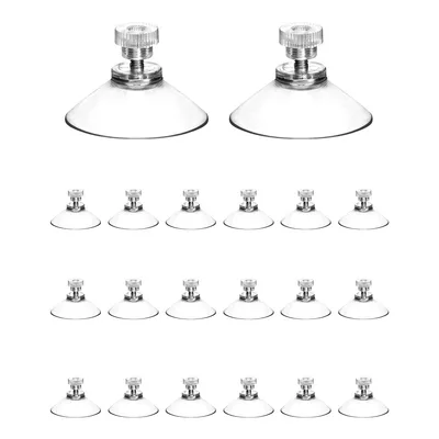 Produktbild von 20 Stück Saugnapfhaken für Glasschrauben, Saugnapf, 41 mm, PVC, transparenter Saugnapf, Überwurfmutter, M4-Gewinde