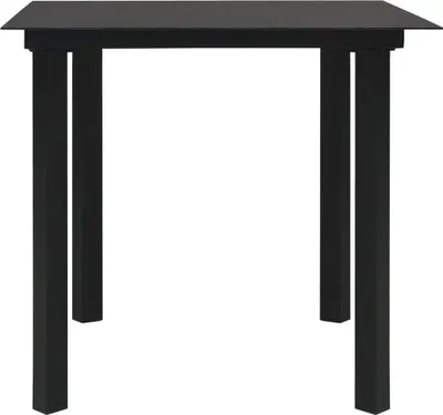 Obrázek produktu pro vidaXL Zahradní jídelní stůl černý 80x80x74 cm Ocel a sklo
