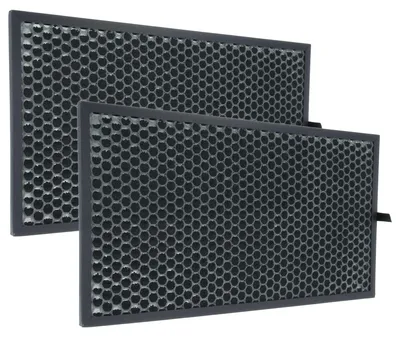 Produktbild von vhbw 2x Aktivkohlefilter kompatibel mit Sharp KC-D60EU-W, KC-G60EUW Luftreiniger - Luftfilter Schwarz