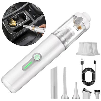 Produktbild von 4-in-1-Handstaubsauger, Kabelloser Autostaubsauger, 20.000 Pa, HEPA-Filter, Saugen, Blasen, Aufblasen, Pumpen, für Zuhause, Büro und Camping, Weiß