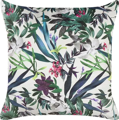 Obrázok produktu pre BELIANI Dekoratívny vankúš zelený zamatový 45 x 45 cm so vzorom listov boho štýl bytové doplnky