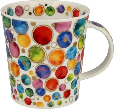 Produktbild von DUNOON Becher Lomond  Dazzle Spots Bunte Punkte 0,32 l Fine Bone China Porzellan