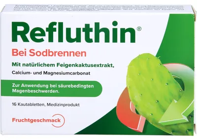 Produktbild von Refluthin bei Sodbrennen Kautabletten Frucht, 16 St. Tabletten