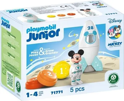Image de PLAYMOBIL Junior 71771 Mickey Astronaute avec Fusée, Disney, 5 Pièces, Dès 12 Mois