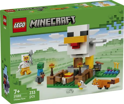 Produktbild von LEGO Minecraft Hühnerfarm - Spielzeug zum Bauen mit Hühner Fan Minifigur, Baby Zombie und Fuchs Figuren - Set mit Minecraft Figur - Gamer Geschenk für Jungen und Mädchen ab 7 Jahren - 21585