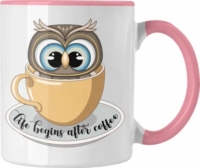 Produktbild von Trendation - Life Begins After Coffee Lustige Kaffeetasse für Kaffeeliebhaber Geschenk mit Spruch (Rosa)