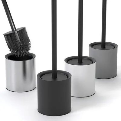 Produktbild von Famanu Toilettenbürste Antibakteriell - Silikon mit Halter - Schwarz