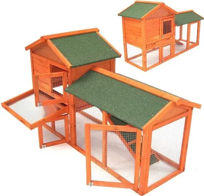 Image de Clapier pour lapins XXL Cage pour lapins en liberté Cage pour animaux 56614