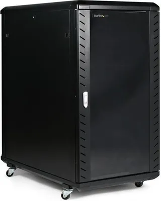 Zdjęcie produktu dla StarTech.com RK2236BKF, Stojak wolnostojący, 22U, 800 kg, Zamek, Kółka, 62,6 kg